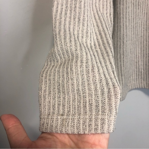 Clara Sun Woo Ribbed Knit Mock Neck Cold Shoulder Sweater, size S - Picture 5 of 10